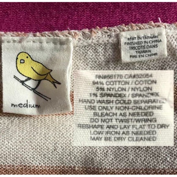 Anthropologie Yellow Bird Knit Striped Sweater Size M - Picture 11 of 11
